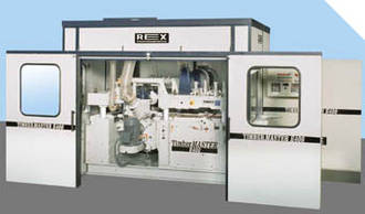 Safety and noise reduction cabin for 4-sided planers